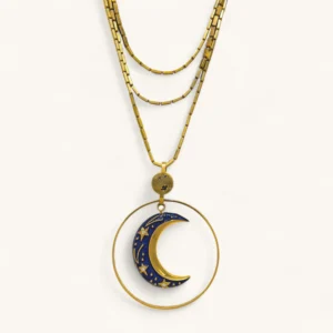 Moonlit Elegance Necklace | Gold Plated. Sapphire. Zircon.