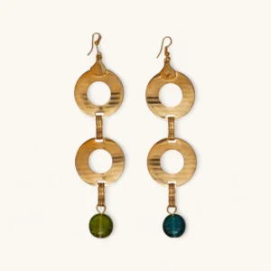 Gold Circle Drop Earrings