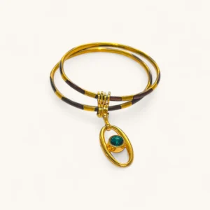 Emerald Charm Double Bangle | Green Eye.