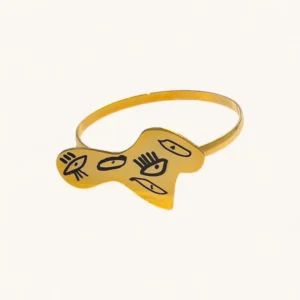 Multi-Eye Abstract Gold Bangle | Gold Plated. Laser.