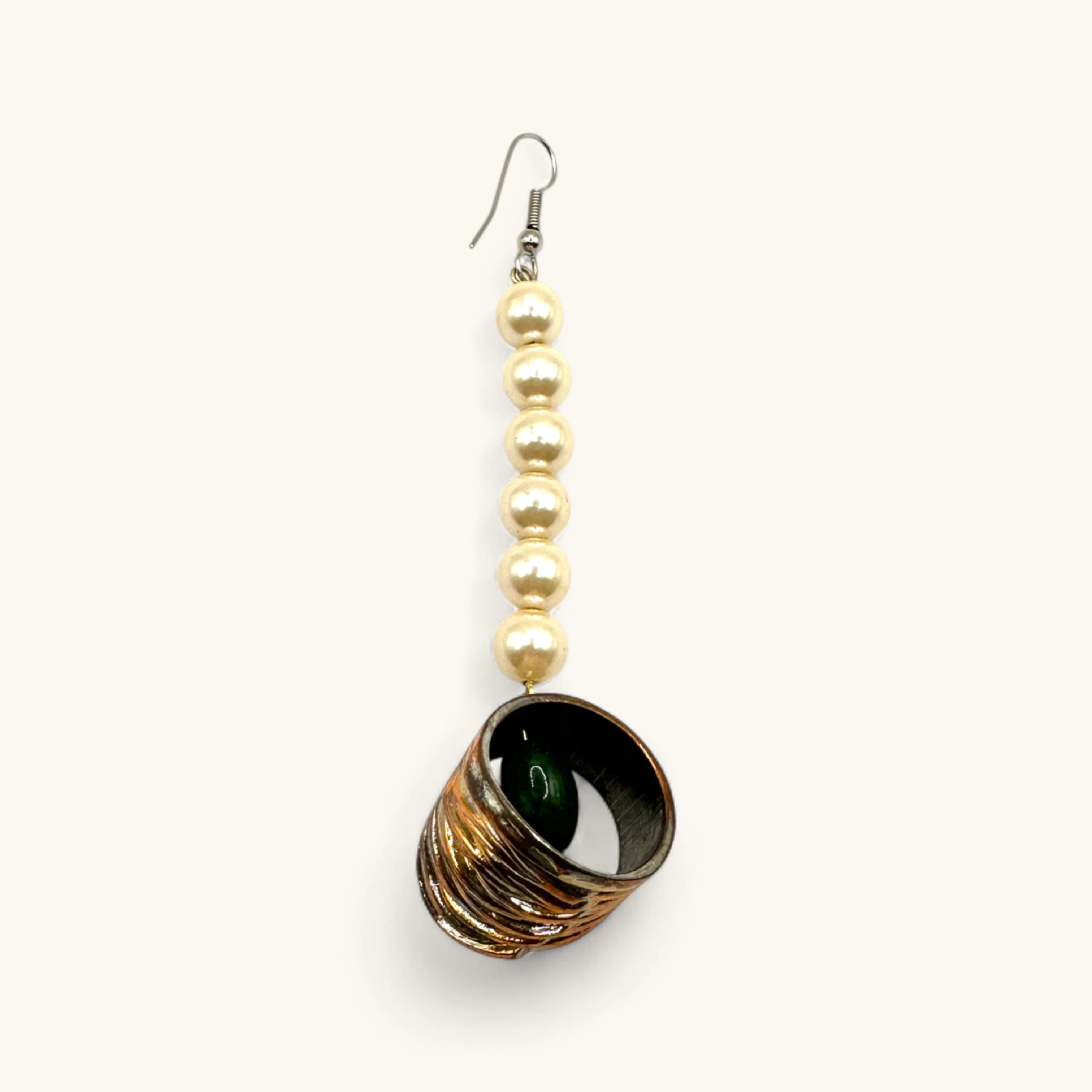 Pearl Barrel Drop Earrings | Pearl.