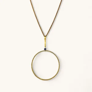 Golden Circle Pendant Necklace | Gold Plated. Zircon.