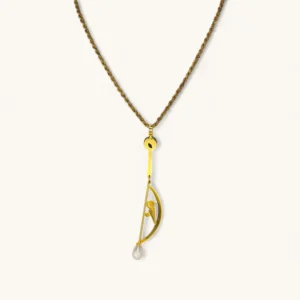 The Golden Archer's Crescent | Gold Plated. Pearl. Sapphire. Zircon.