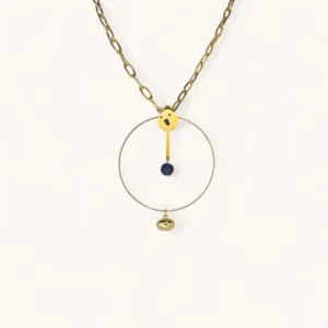 The Cosmic Orbit Necklace | Gold Plated. Sapphire.