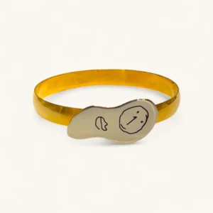 Abstract Face Gold Bangle | Gold Plated. Silver. Laser.