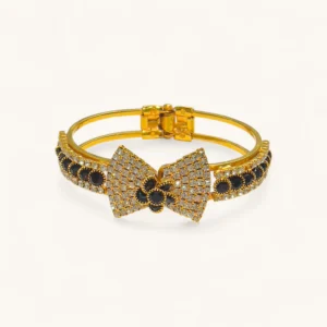 Crystal Bow Gold Bracelet | Gold Plated. Zircon.