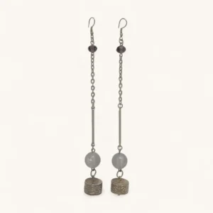 Silver Chain Earrings with Bead Drops | Assembled.