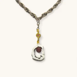 Red Stone Orbit Pendant Necklace | Sculpture.