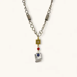 Chainlink Lapis Drop Necklace | Sculpture.