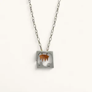 Minimal Square Sunburst Pendant Necklace | Sculpture.