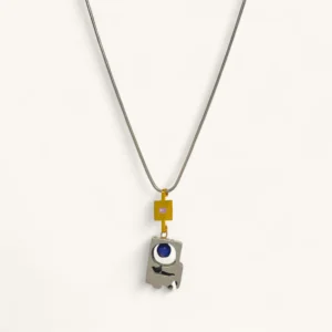 Blue Orb Art Deco Pendant Necklace | Sculpture.