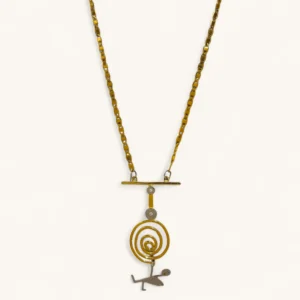 Spiral Totem Pendant Necklace | Gold Plated. Clown. Zircon.