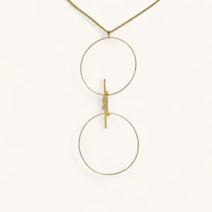 Cutout Hearts & Crystal Pendant Necklace | Gold Plated. Recycled.