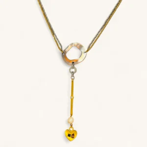 Open Ring Heart Drop Necklace | Zircon. Pearl. Assembled.