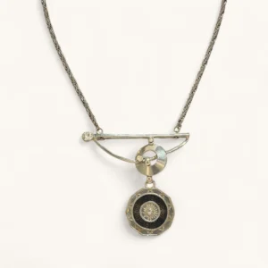 Orbit Medallion Statement Necklace | Assembled. Zircon. Metal.
