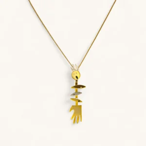 Golden Totem Hand Necklace | Gold Plated. Sapphire. Zircon.