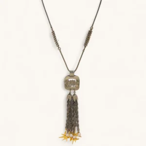 Silver Tassel & Star Charm Necklace | Gold Plated. Pearl. Assembled.