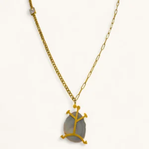 Geometric Medallion Necklace | Gold Plated. Silver.