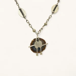 Round Totem Stone Necklace | Silver.