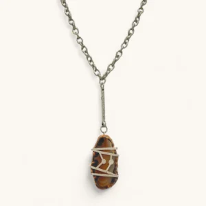 Agate Slice Drop Necklace | Silver.