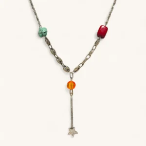 Shooting Star Charm Necklace | Silver Plated. Pearl. Assembled.