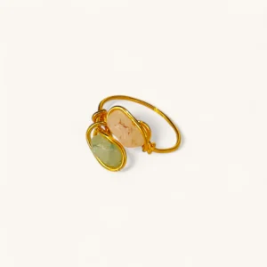 Gold Ring with Dual Gemstones