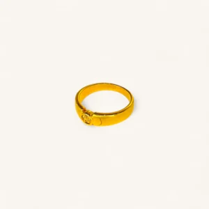 Classic Gold Band Ring with Crystal