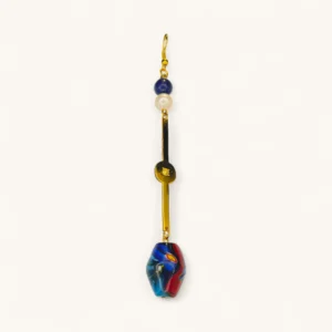 Colorful Gem Drop Earring | Gold Plated. Pearl. Zircon.